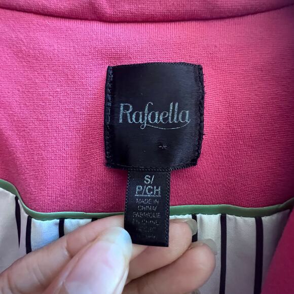 Rafaella Women's Jacket Small Coral Red Blazer One Button Career Preppy Stretch - Picture 8 of 11